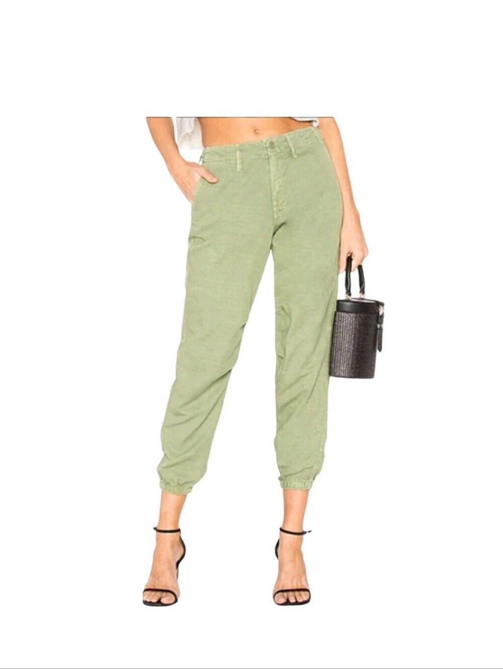 Mother The No Zip Misfit Pant Green Sz 28